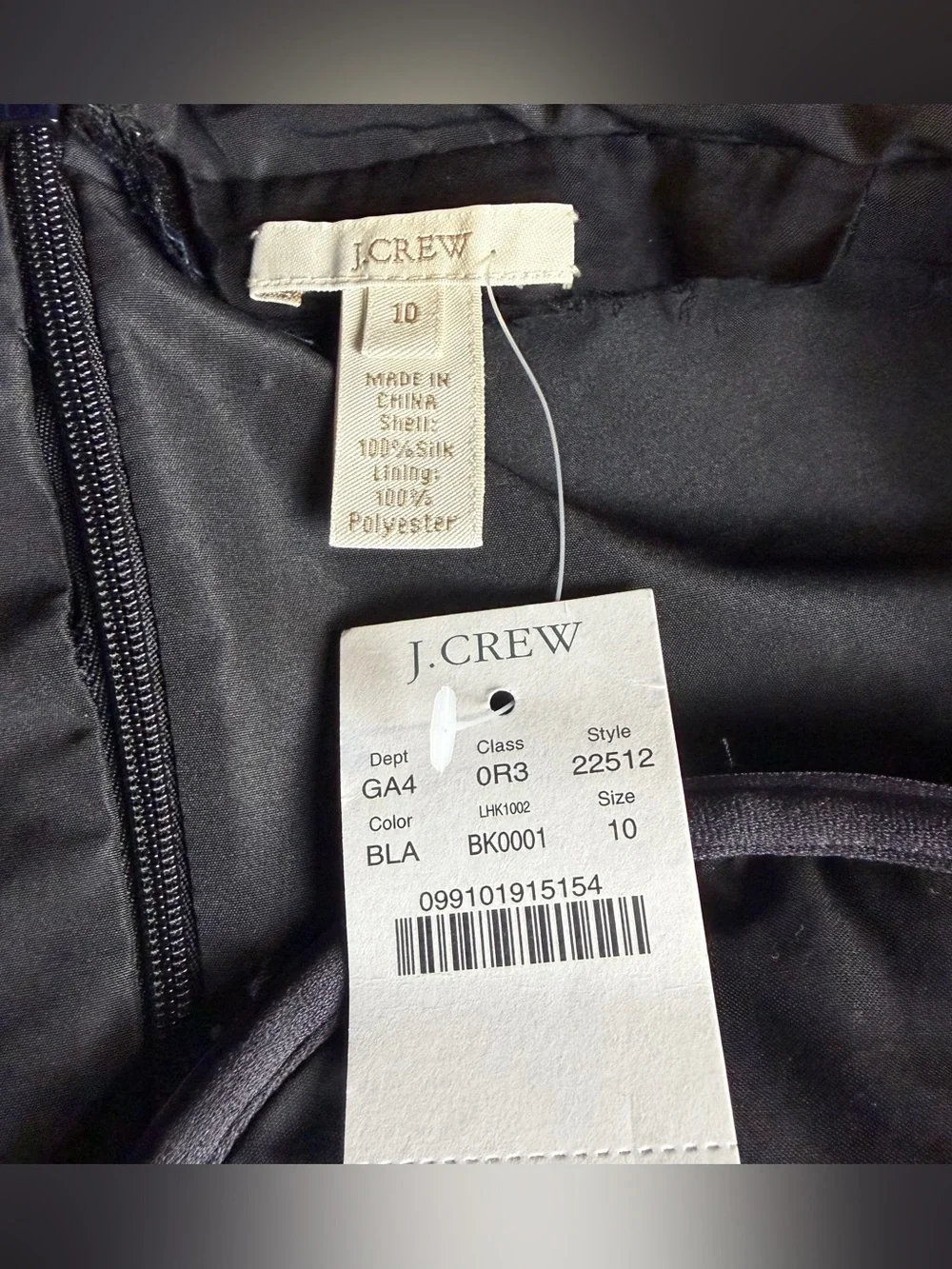 J. Crew Taryn Black Strapless Sweetheart Cocktail Dress in Silk Chiffon